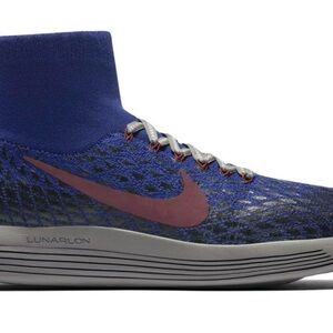 Nike LunarEpic FlyKnit Sheild Gyakusou Blue and Black Athletic Shoes Sz 8